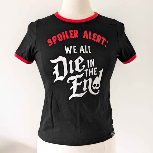 BNWT Spoiler Ringer top from Killstar MEDIUM we all die in the end - Picture 2 of 5